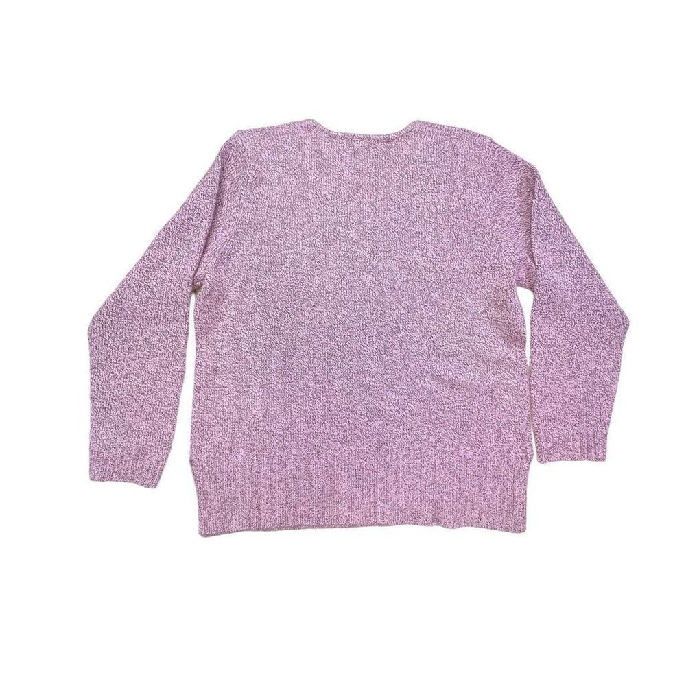 By Design Women's Knit V Neck Long Sleeve Pullover Sweater Heather pink Size 1X - Picture 6 of 9